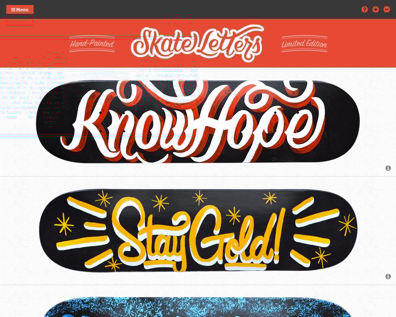 Skate Letters Website Screenshot
