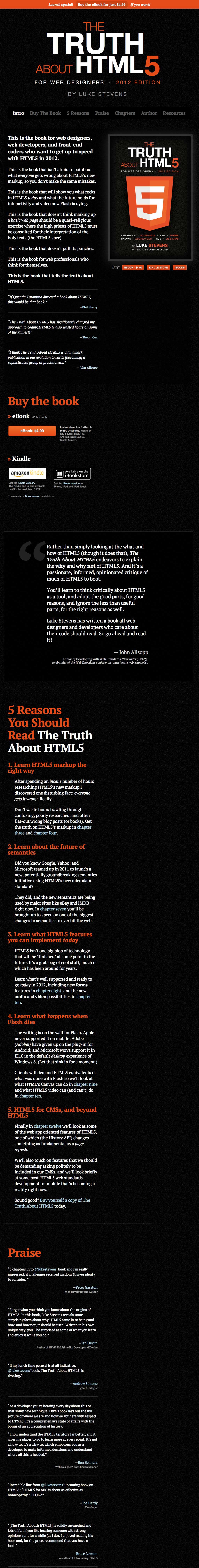 The Truth About HTML5 Website Screenshot
