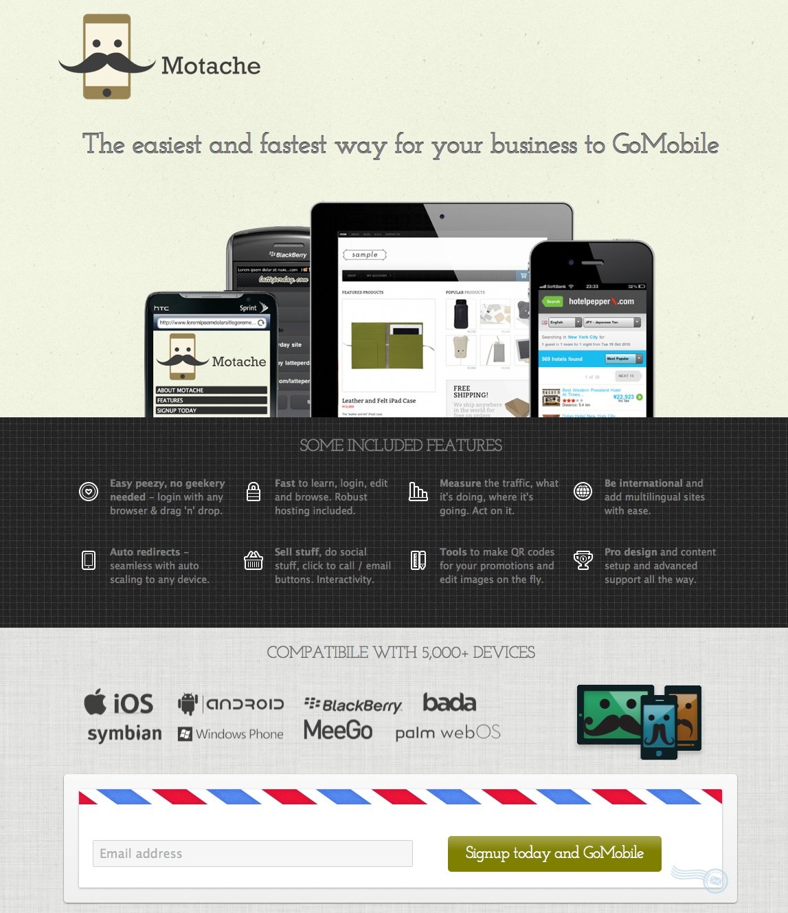 Motache Website Screenshot