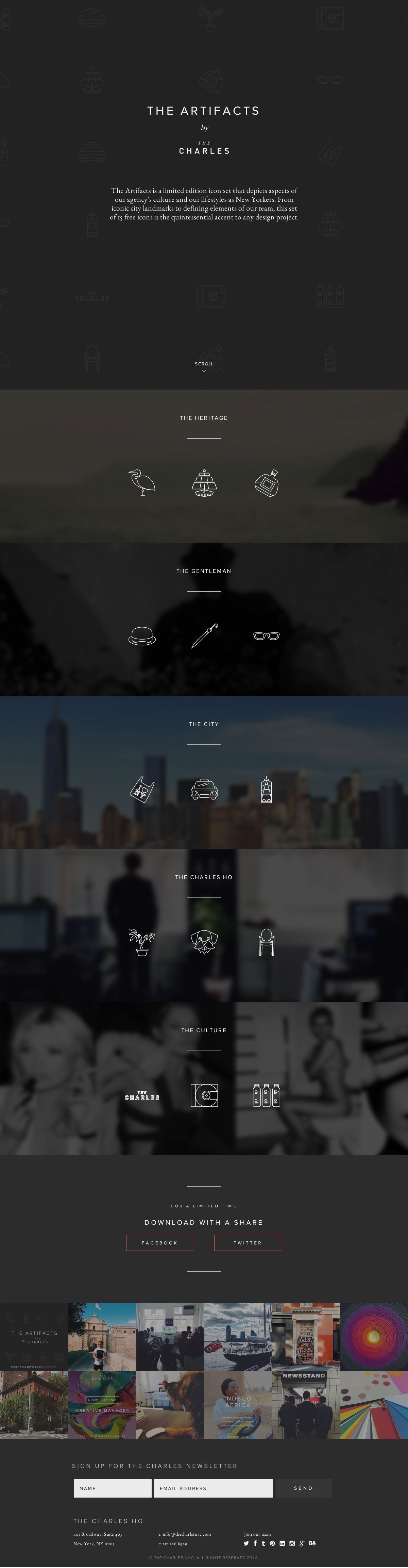 The Artifacts Website Screenshot