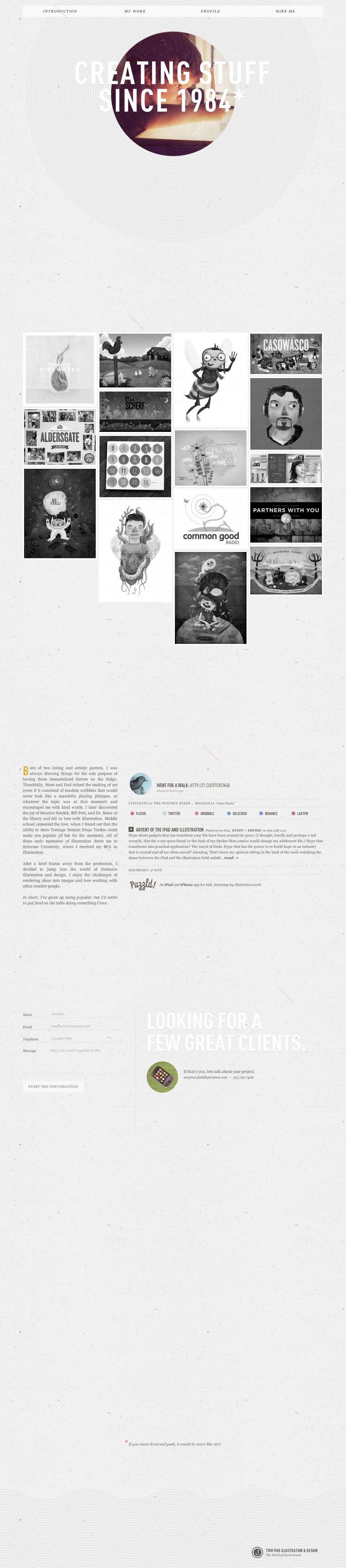 Two Fish Illustration & Design Website Screenshot