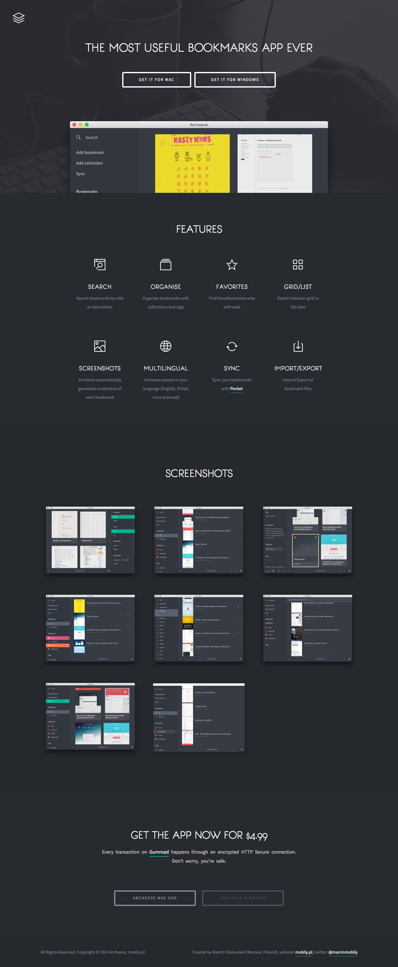 Archeeve Website Screenshot