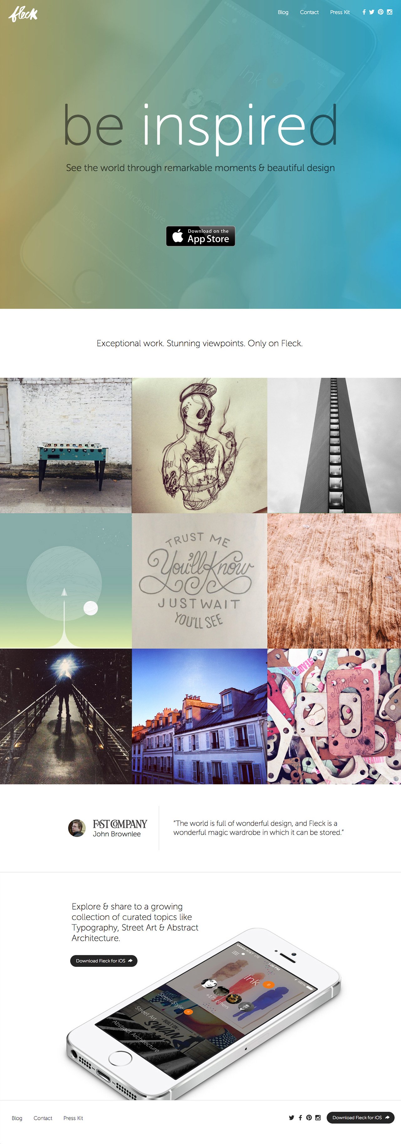 Fleck for iOS Website Screenshot