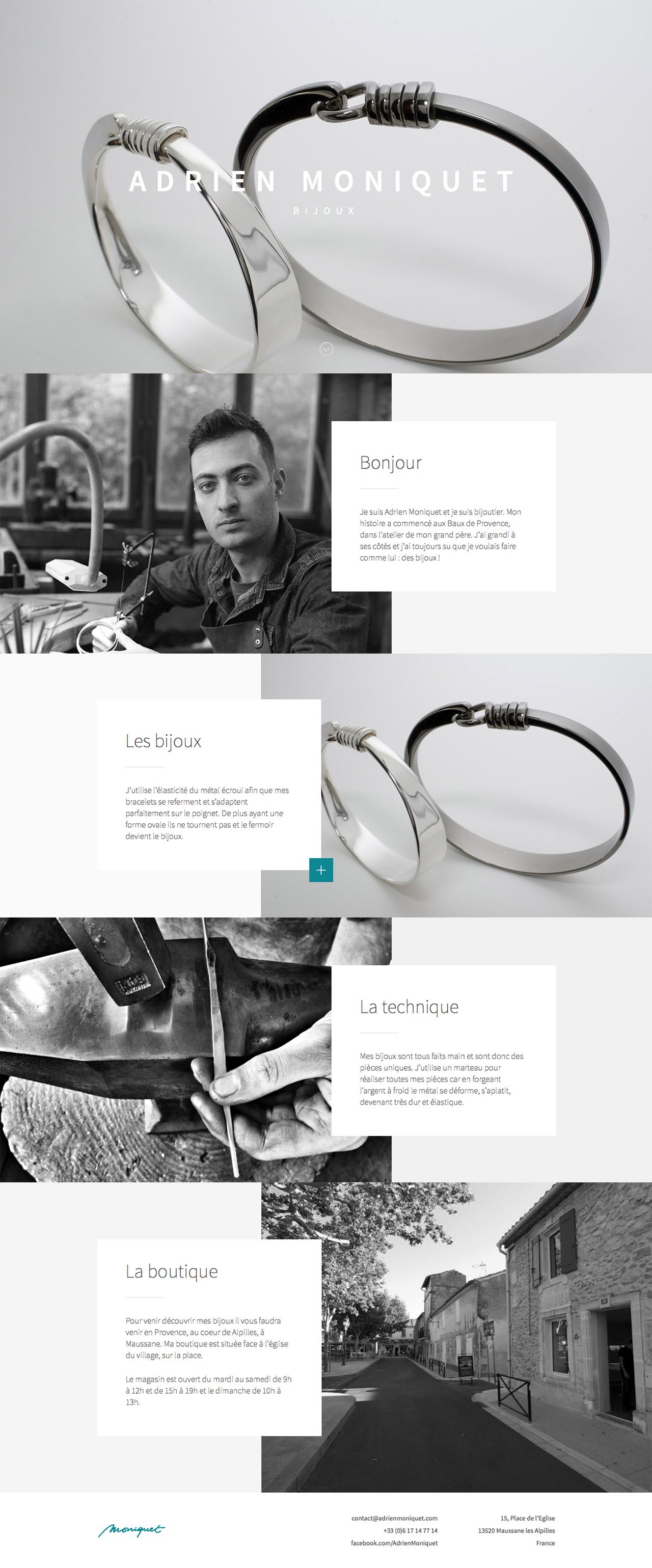 Adrien Moniquet : Bijoutier Website Screenshot