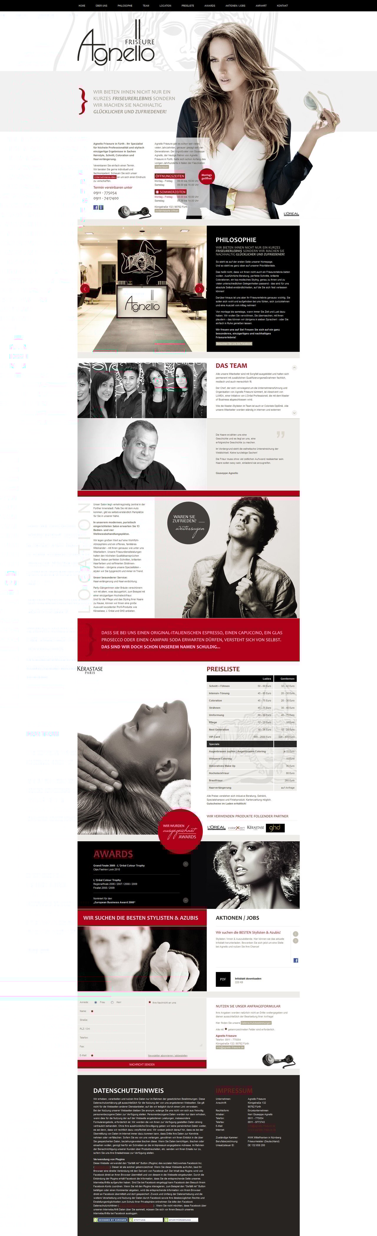 Agnello Friseure Website Screenshot