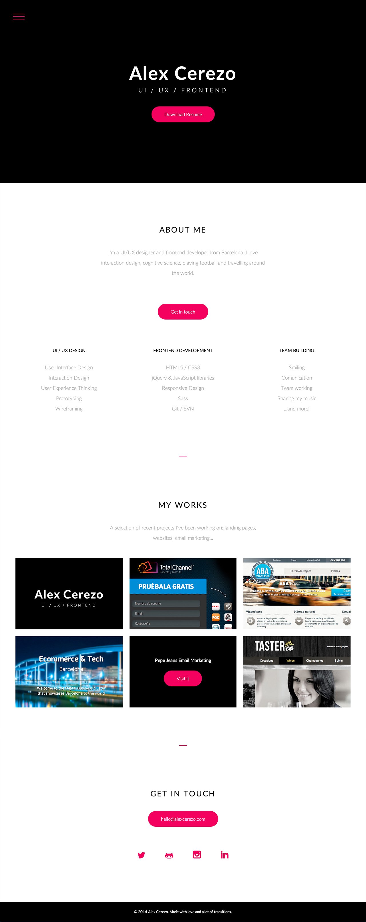 Alex Cerezo Website Screenshot