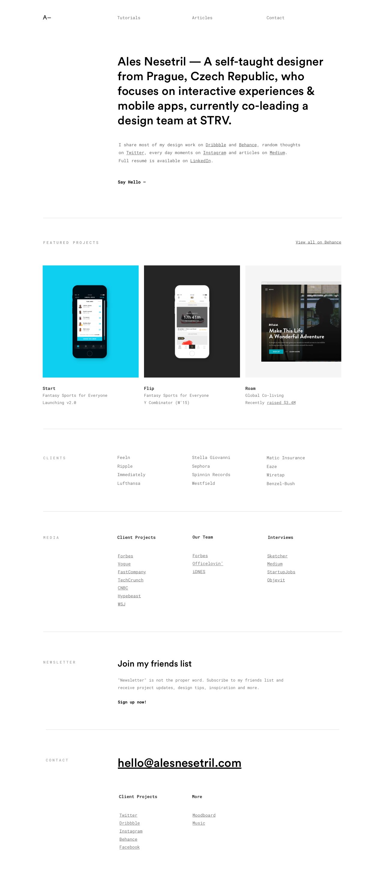 Ales Nesetril Website Screenshot