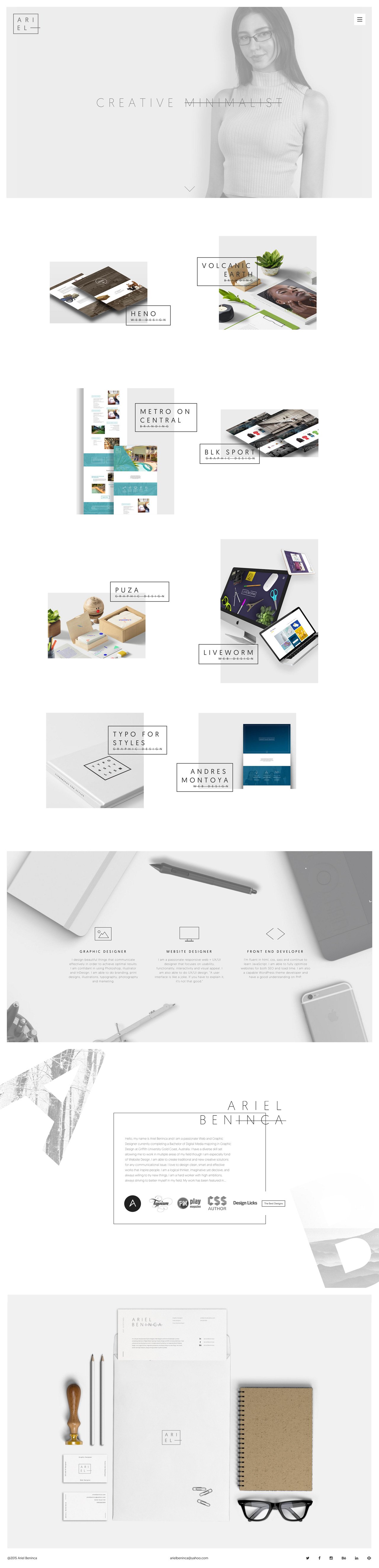 Ariel Beninca Website Screenshot