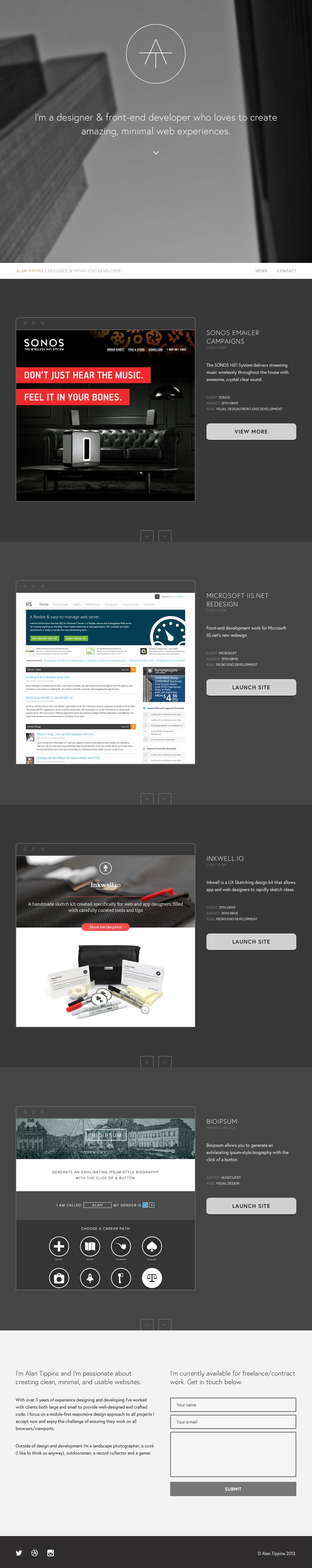 Alan Tippins Website Screenshot