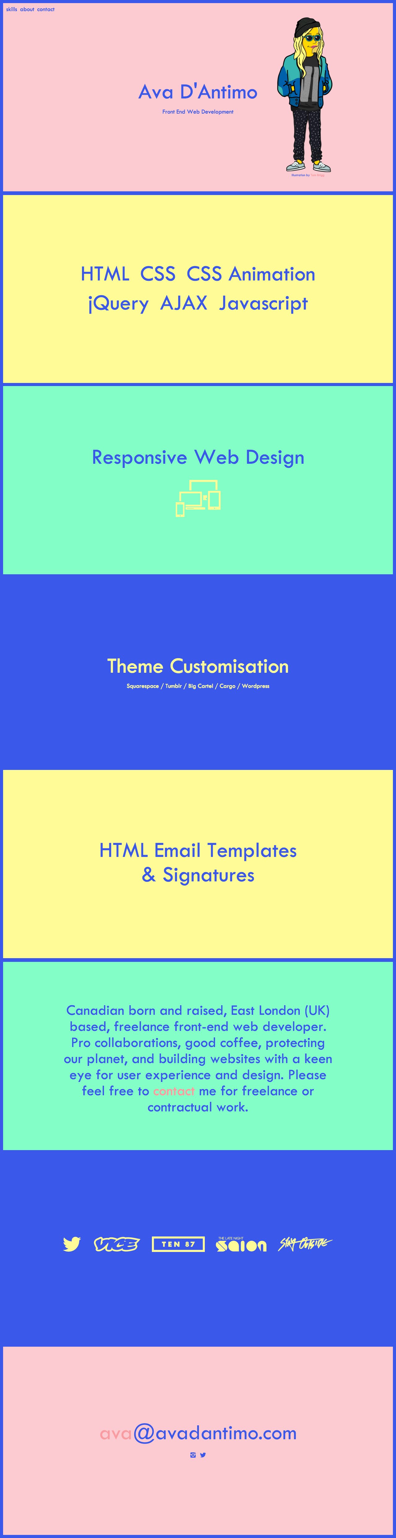 Ava D’Antimo Website Screenshot
