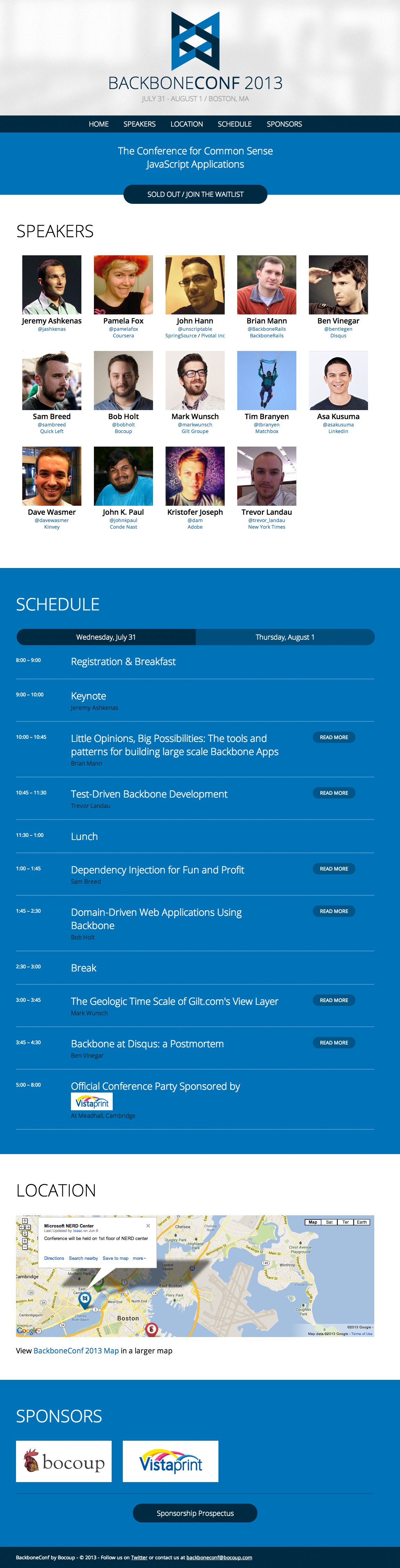BackboneConf 2013 Website Screenshot