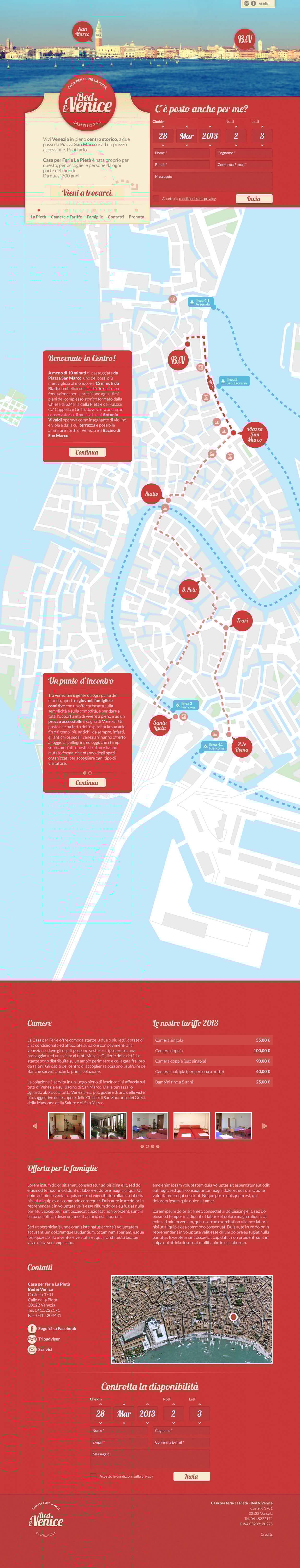 Bed & Venice Website Screenshot