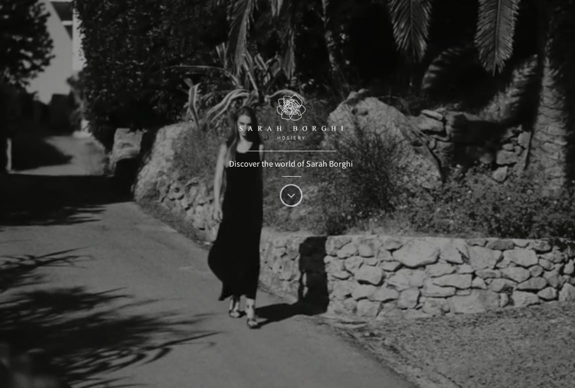 Sarah Borghi Hosiery Website Screenshot