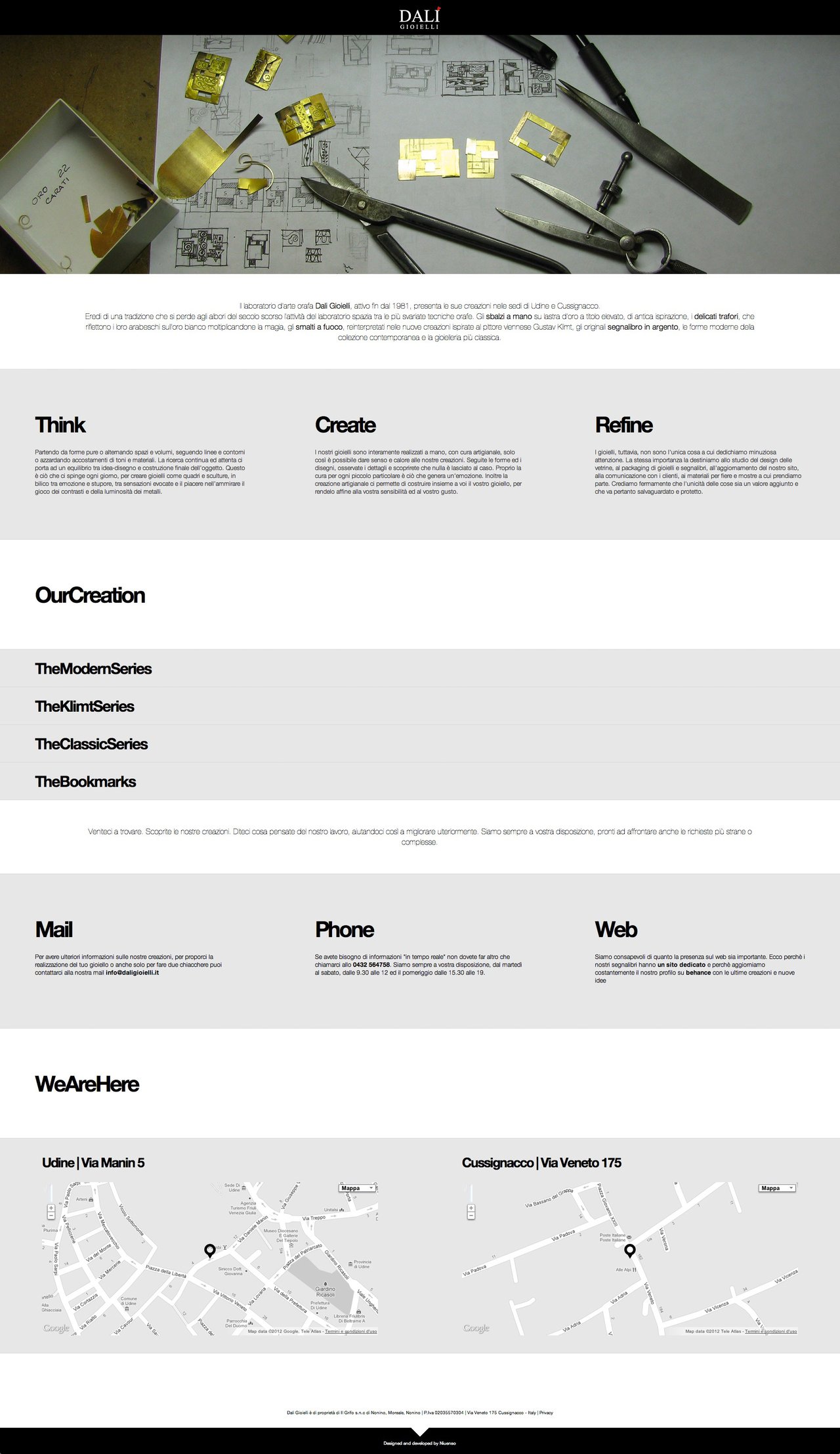 Dali Gioielli | Unique Creations Website Screenshot