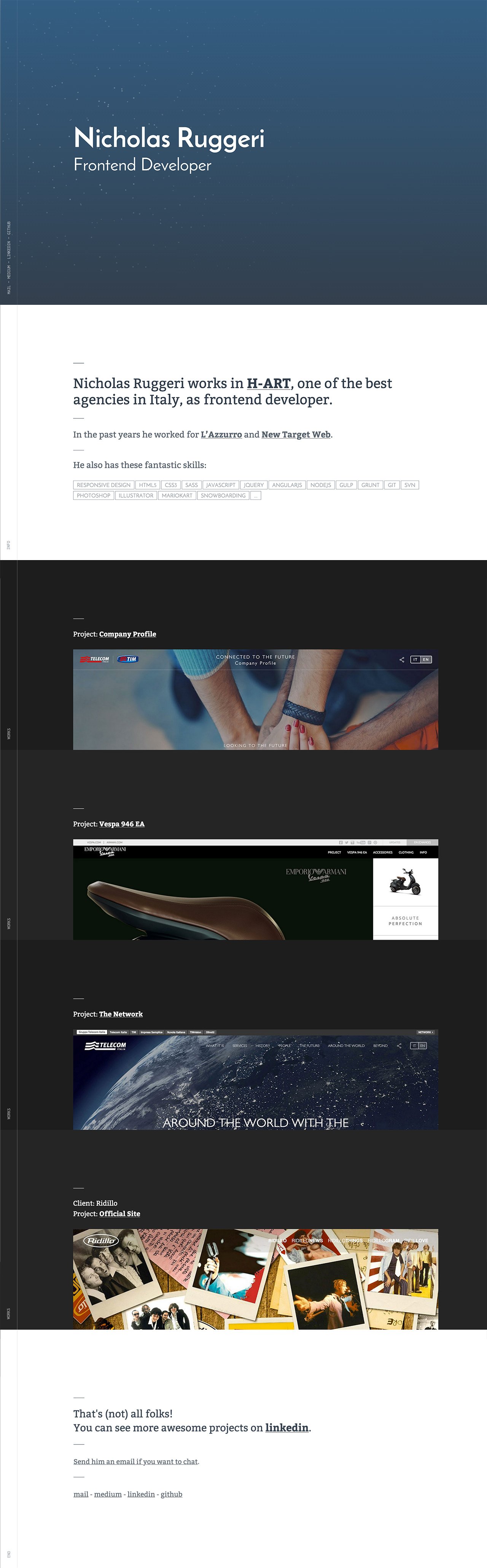 Nicholas Ruggeri Website Screenshot