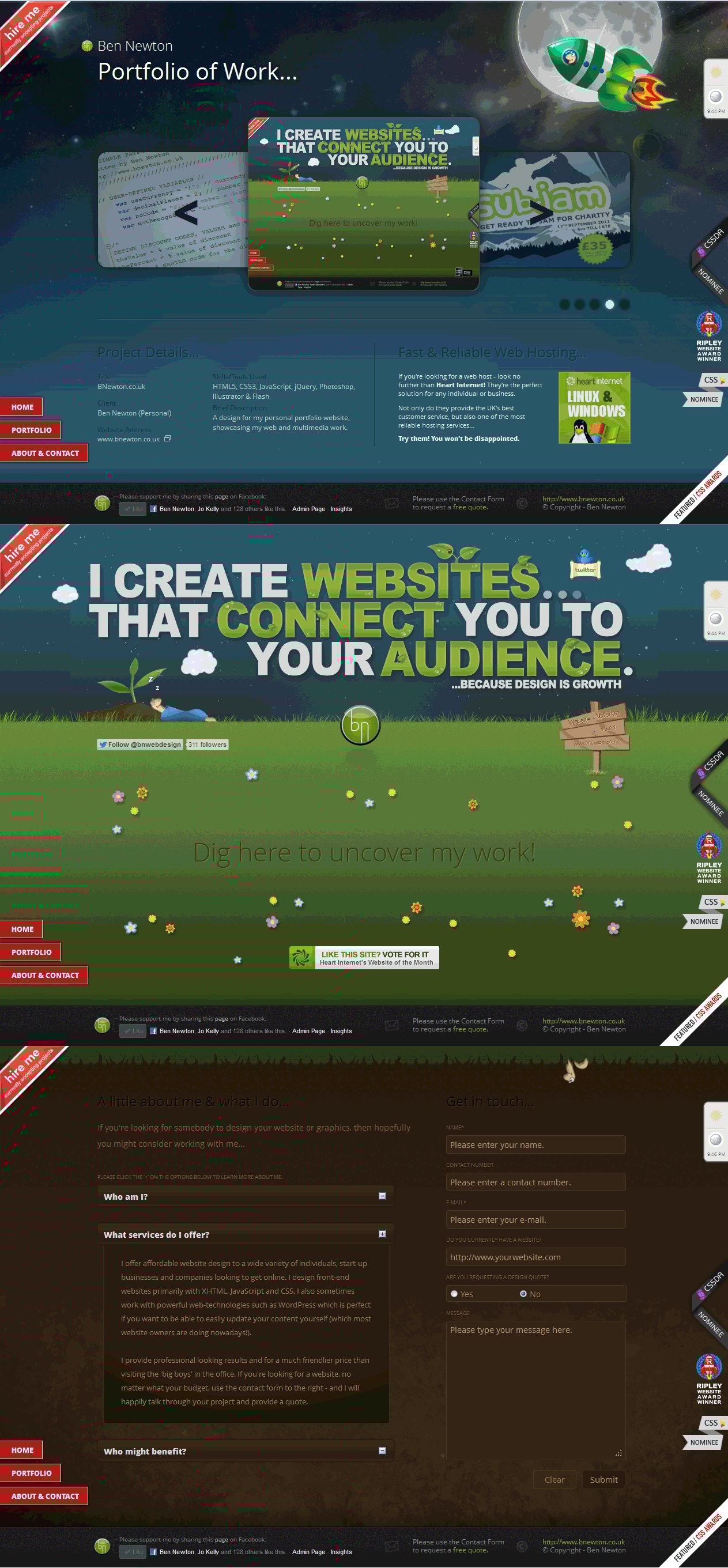 Ben Newton Website Screenshot