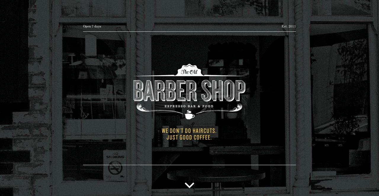 The Old Barber Shop Website Screenshot