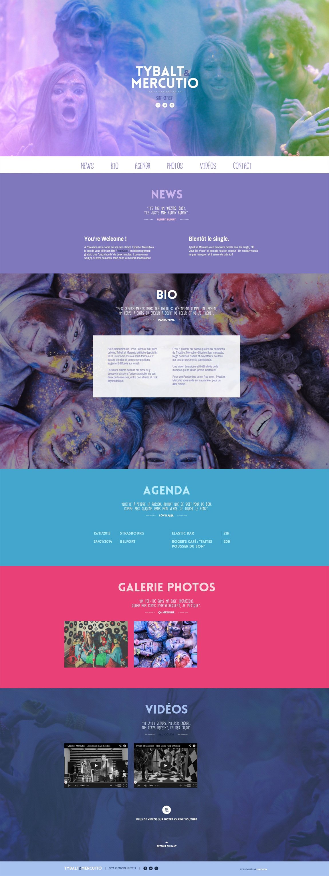 Tybalt & Mercutio Website Screenshot