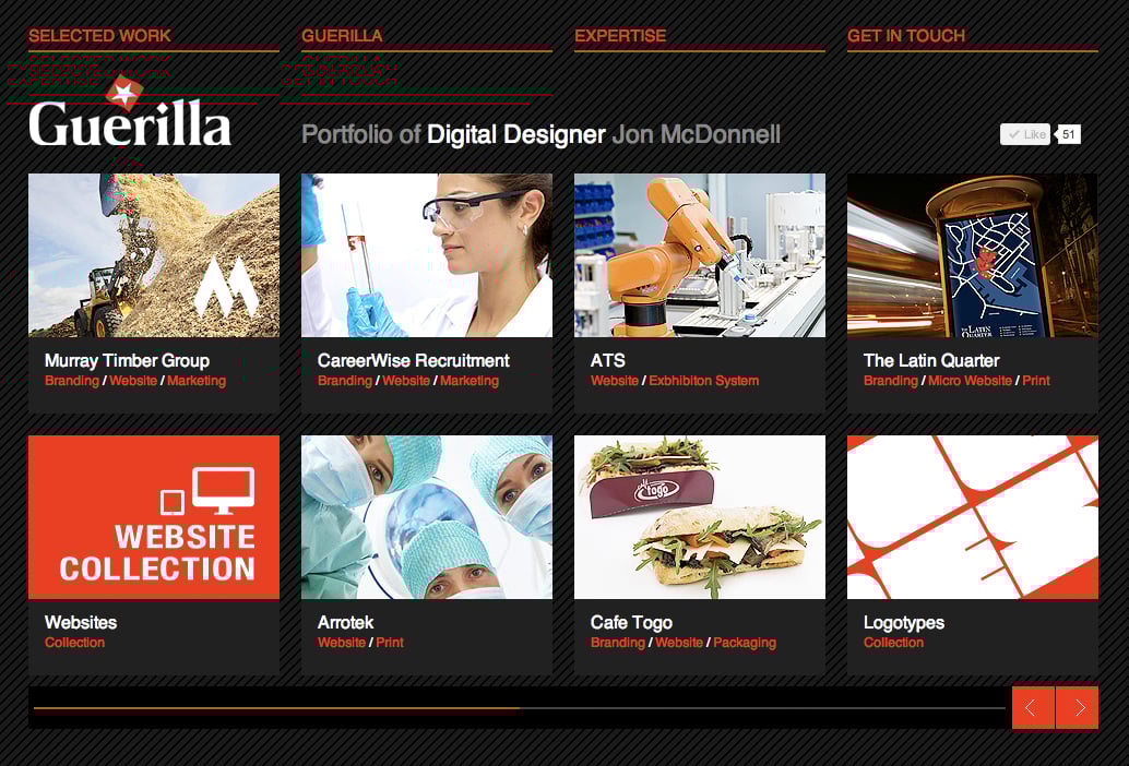 Guerilla Website Screenshot