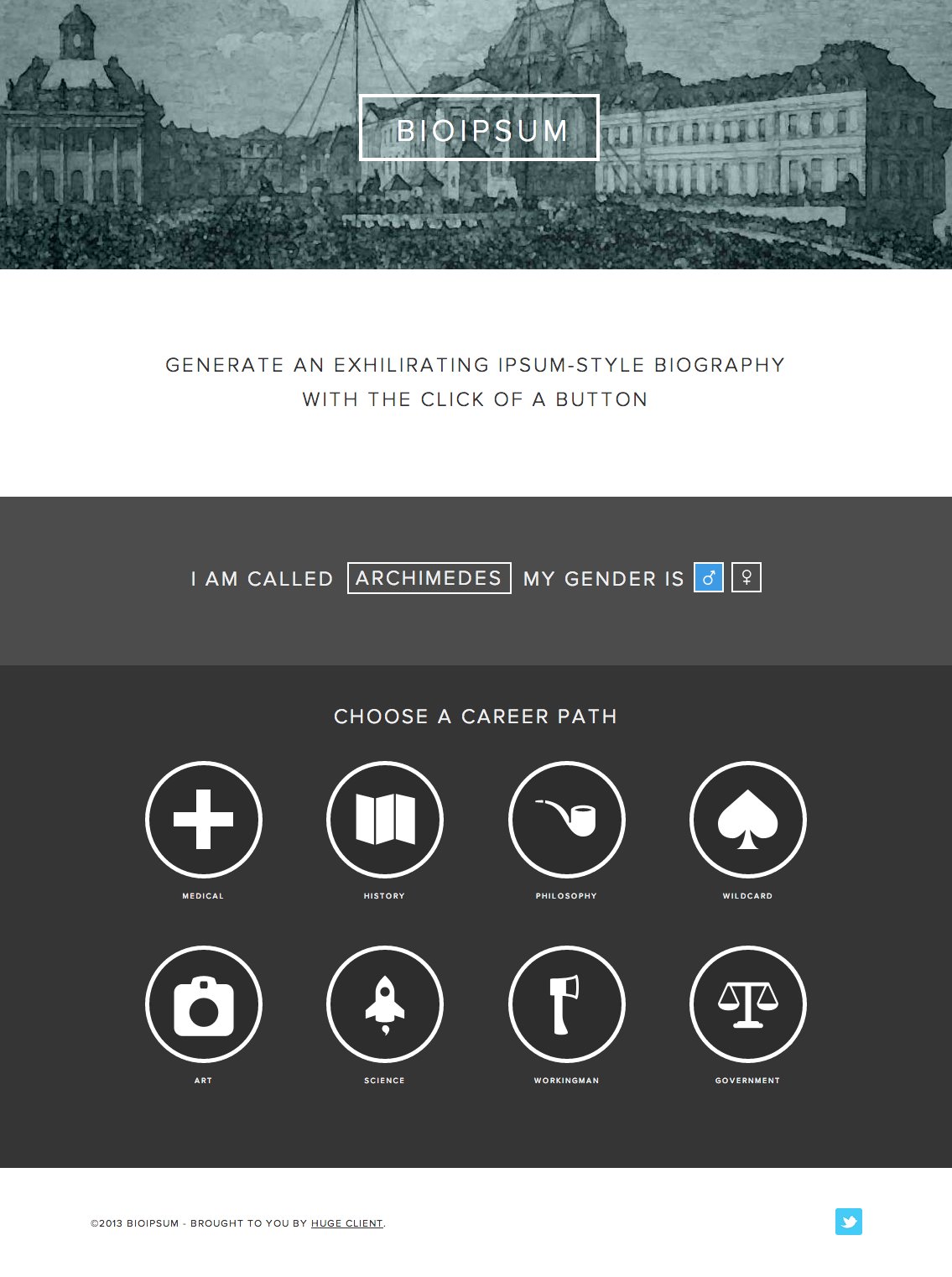 BioIpsum Website Screenshot