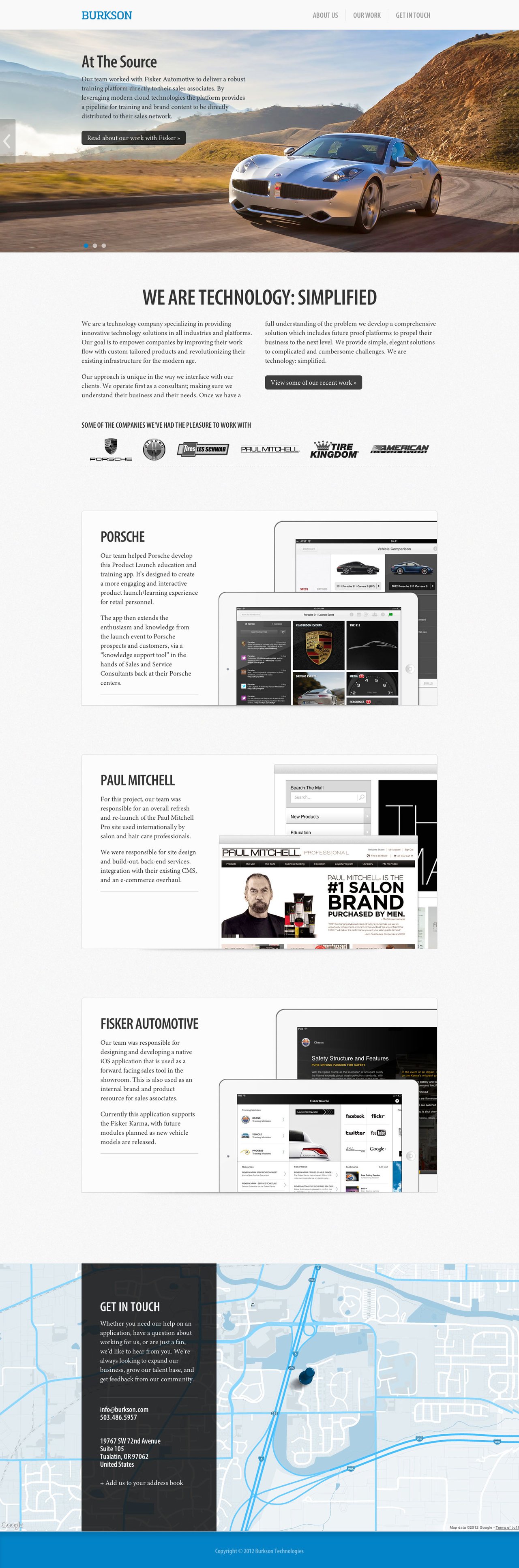Burkson Technologies Website Screenshot