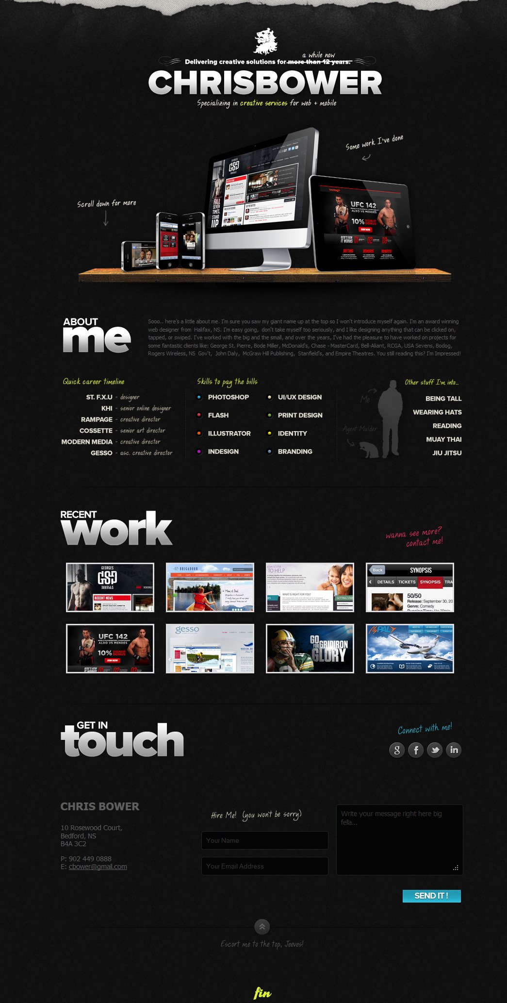 Chris Bower Website Screenshot