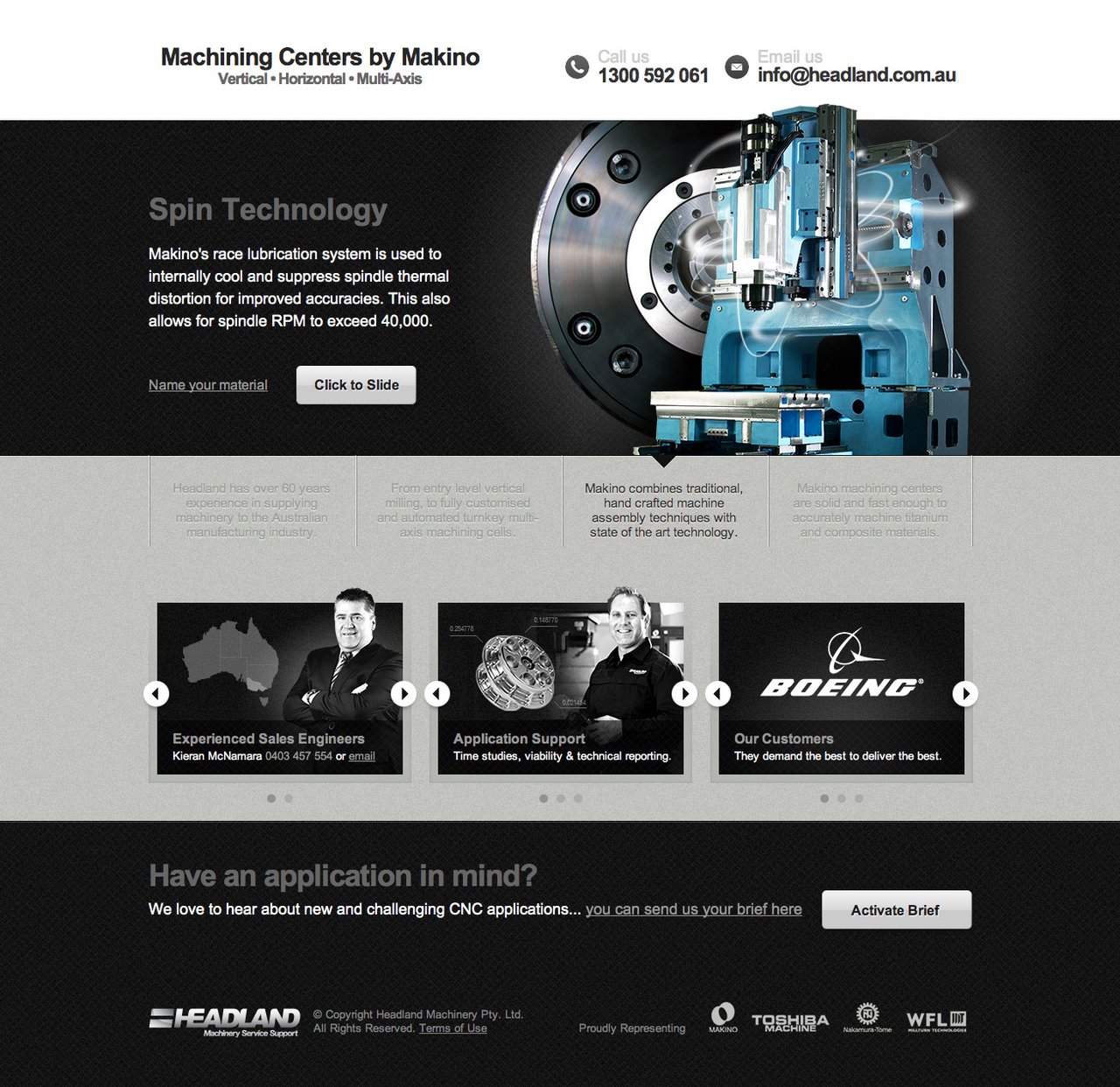 Machining Centers by Makino Website Screenshot