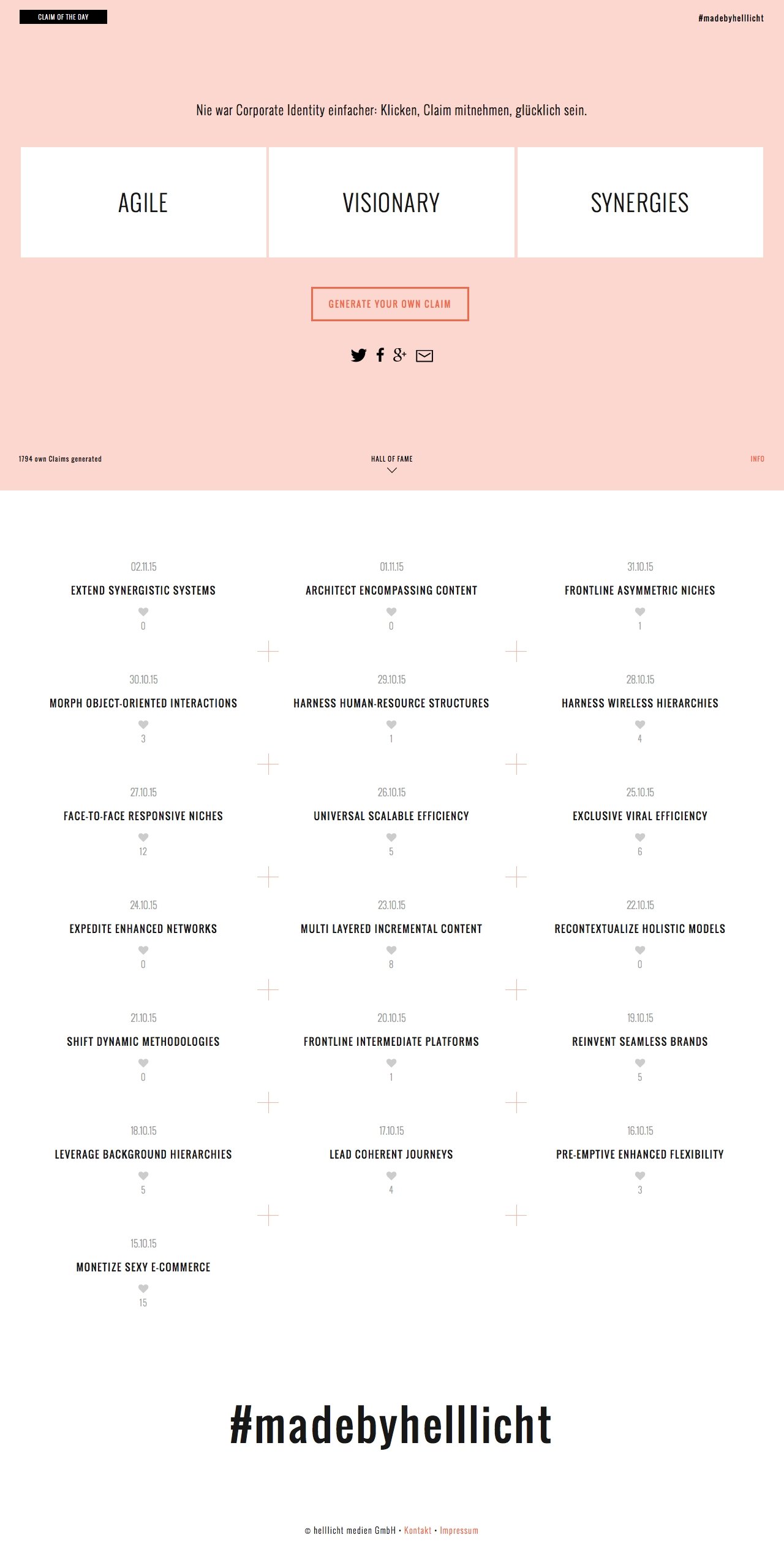 Claim of the Day Website Screenshot