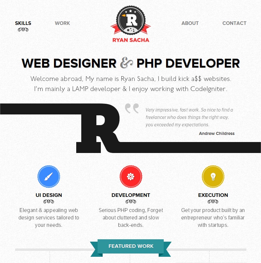 Ryan Sacha Website Screenshot