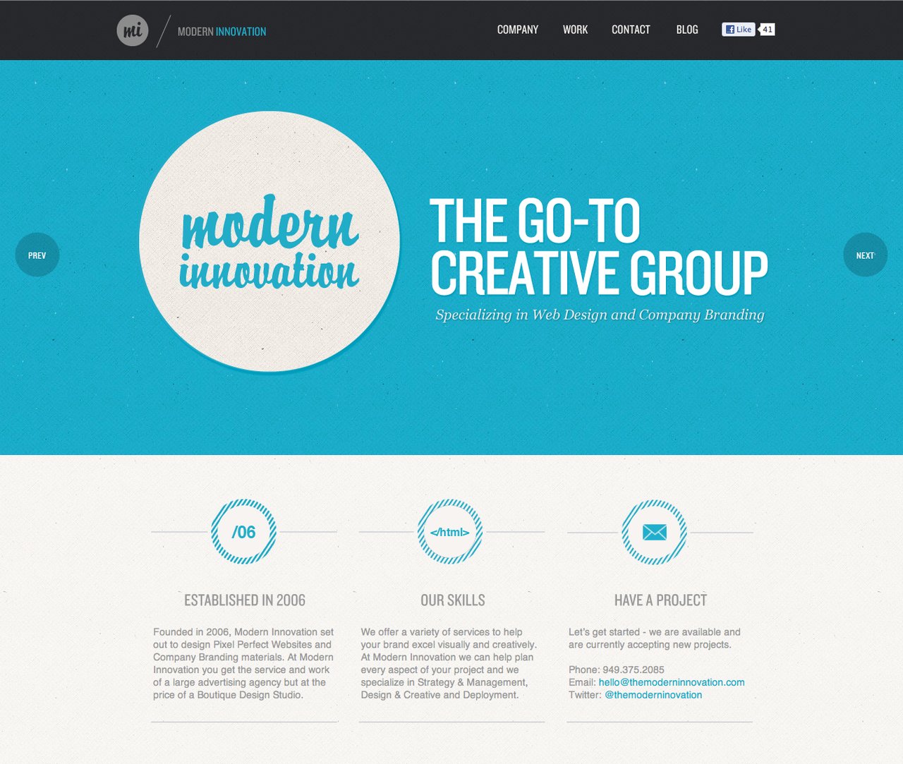 Modern Innovation Website Screenshot