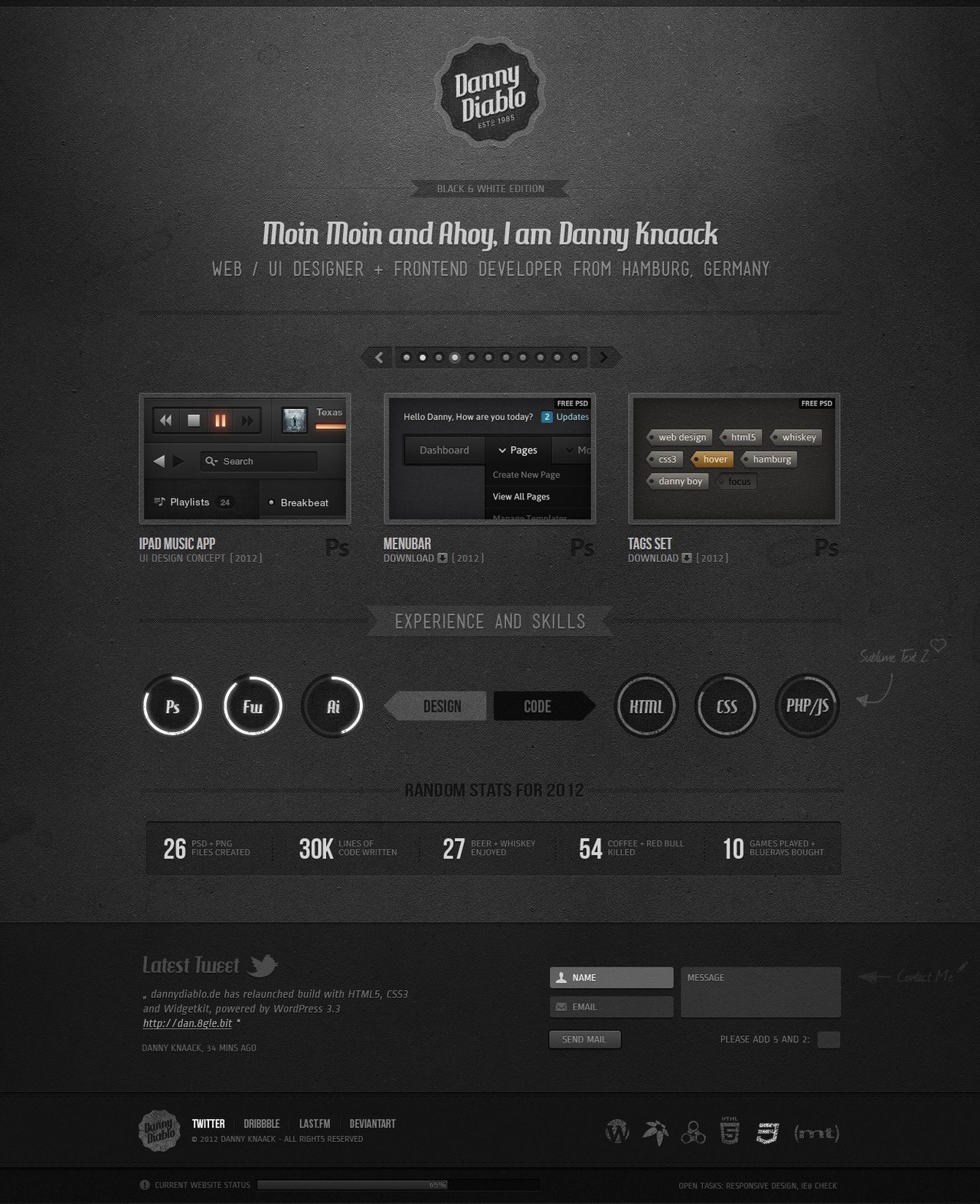 DannyDiablo Website Screenshot