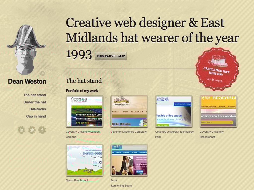Dean Weston Website Screenshot