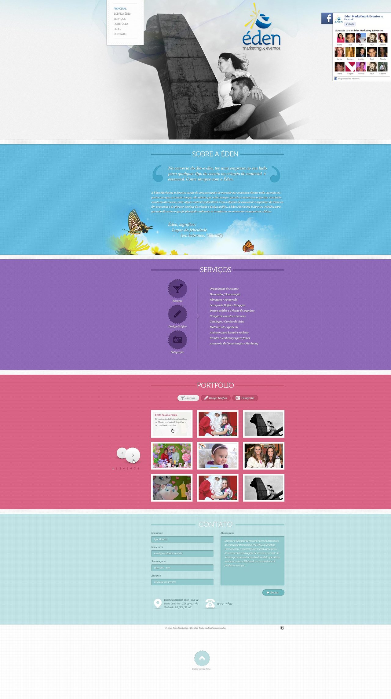 Éden Marketing e Eventos Website Screenshot