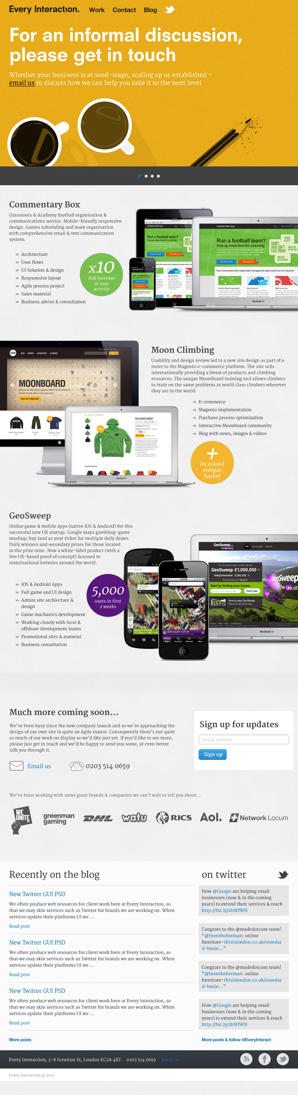 Every Interaction Website Screenshot