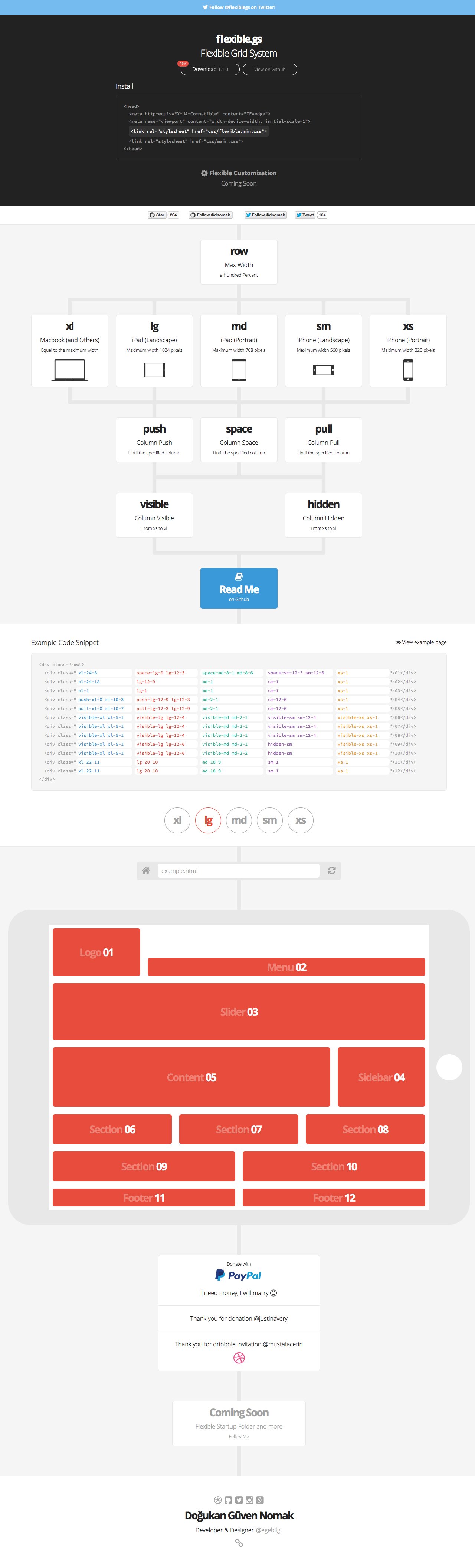 Flexible Grid System Website Screenshot