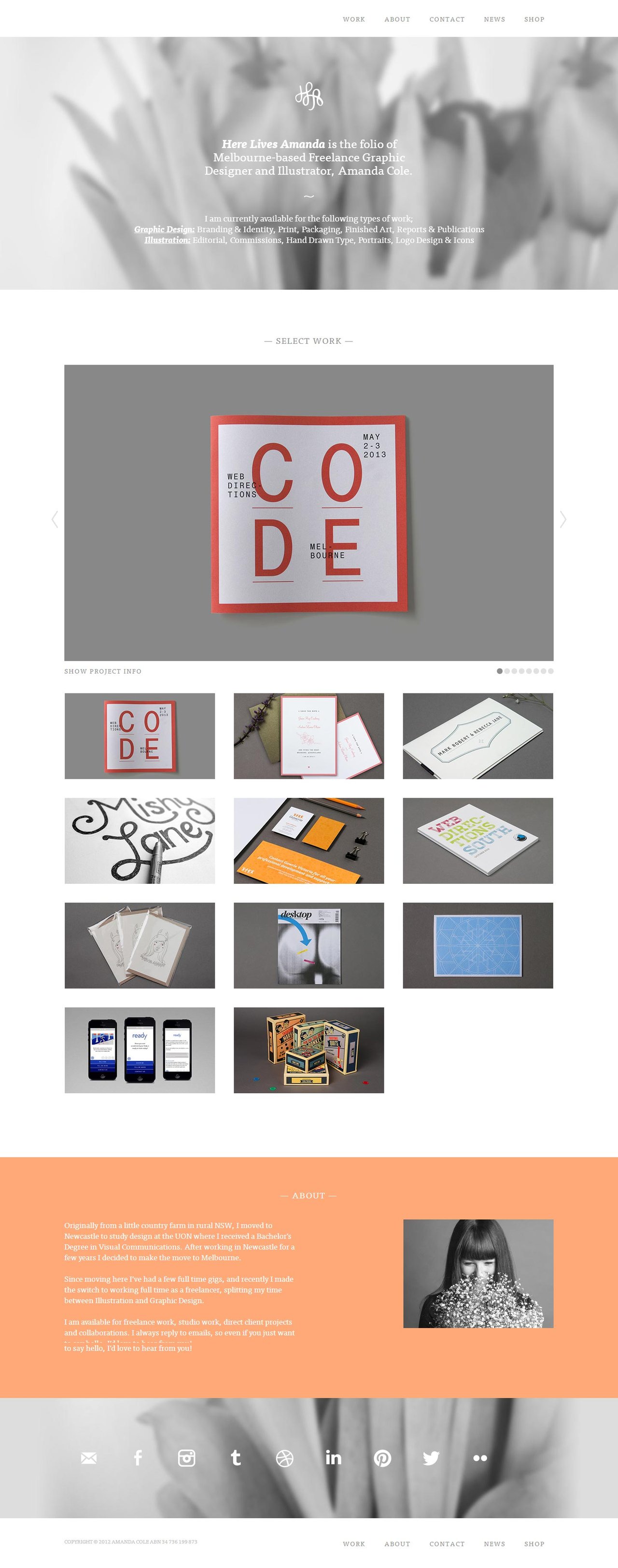 Here Lives Amanda Website Screenshot