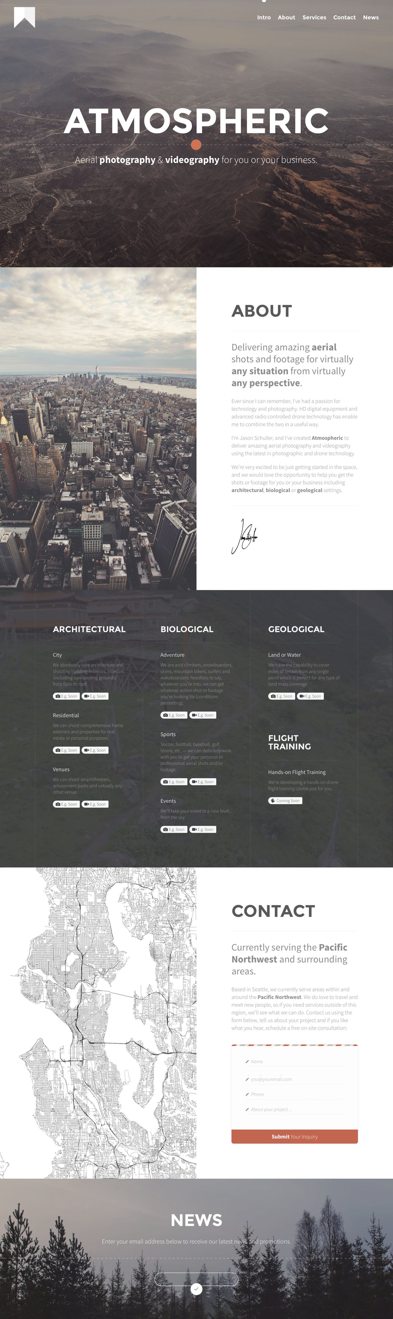 Atmospheric Website Screenshot