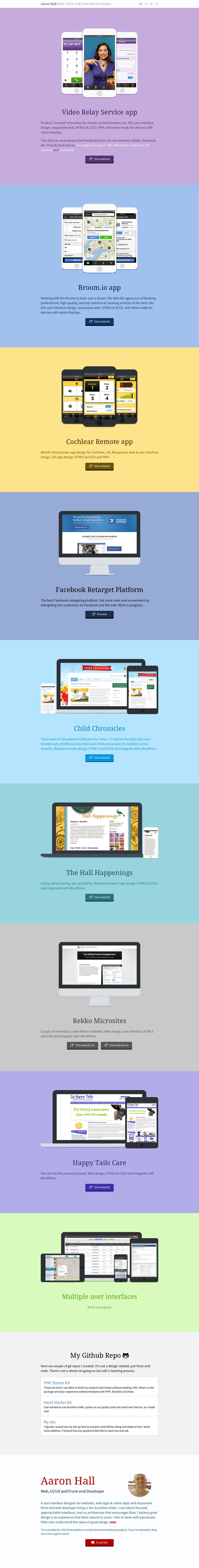 Aaron Hall Website Screenshot