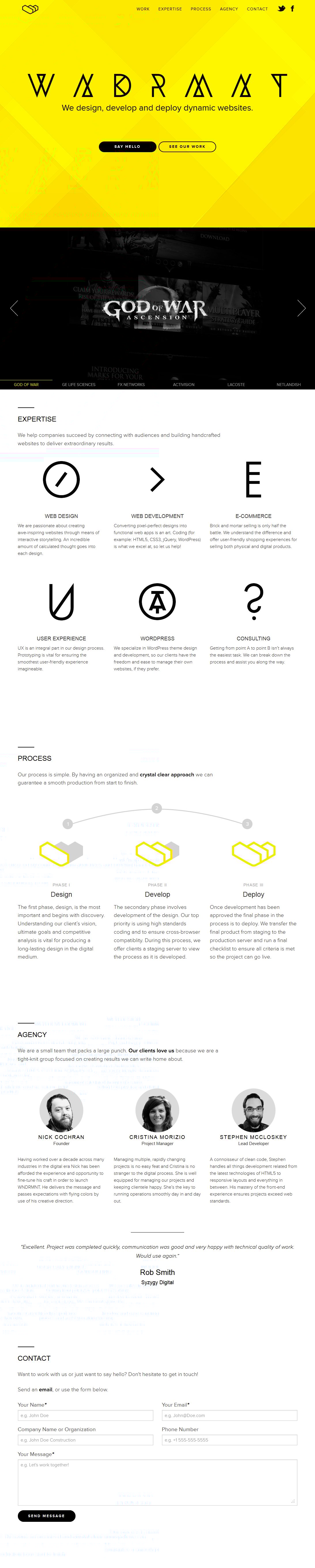 WNDRMNT Website Screenshot