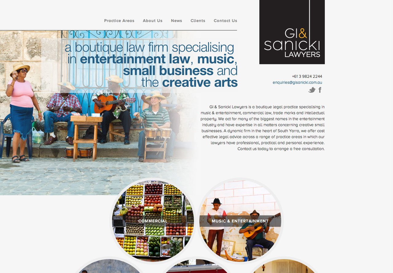 GI & Sanicki Lawyers Website Screenshot