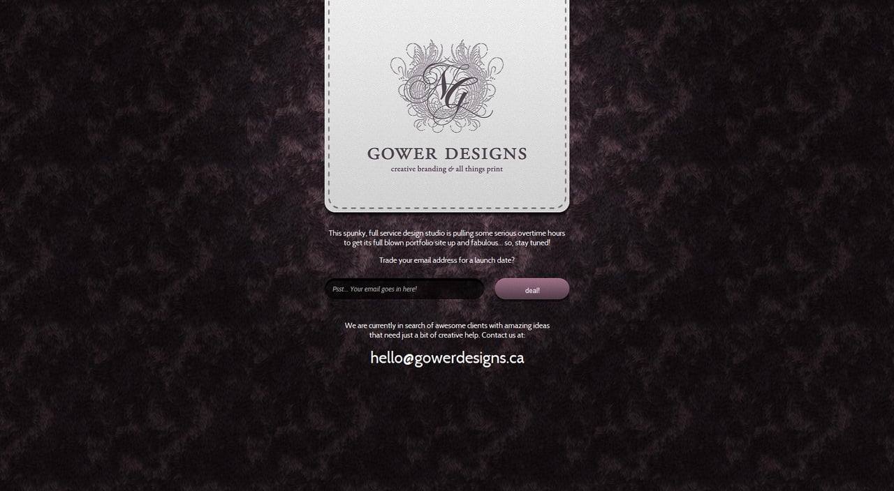 Gower Designs Website Screenshot