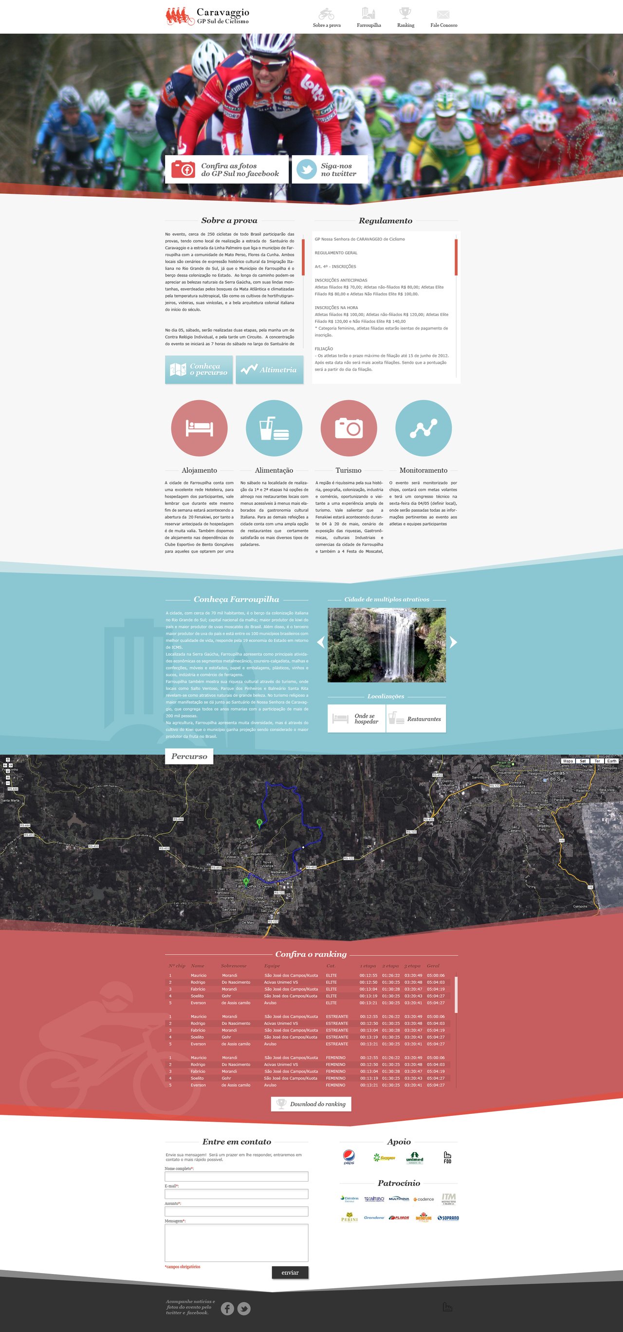 Caravaggio GP Sul de Ciclismo Website Screenshot