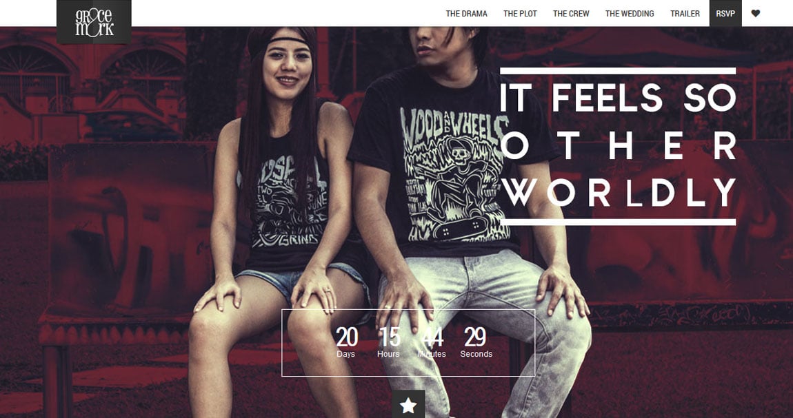 Grace and Mark Wedding Website Screenshot