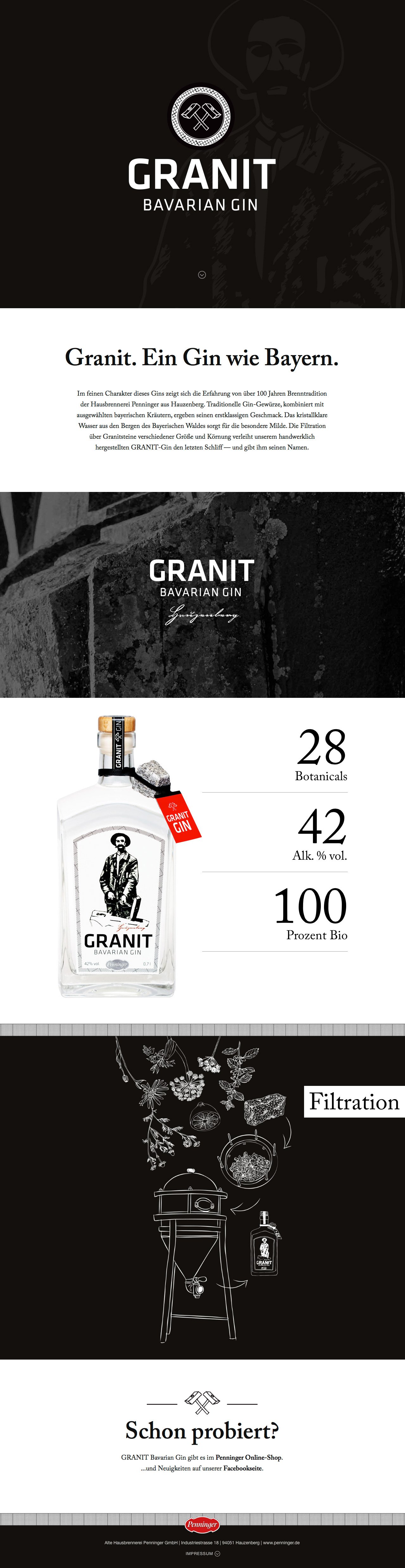 Granit Bavarian Gin Website Screenshot