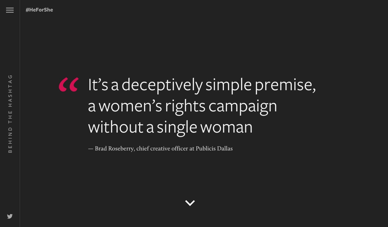Behind The Hashtag: #HeForShe Website Screenshot