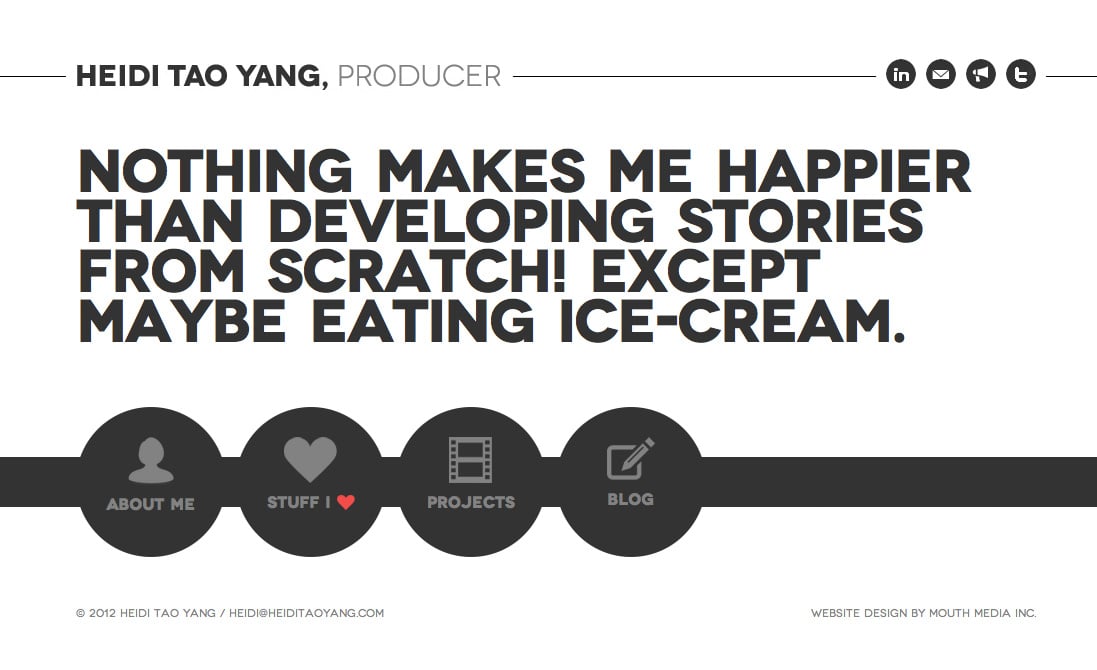 Heidi Tao Yang Website Screenshot