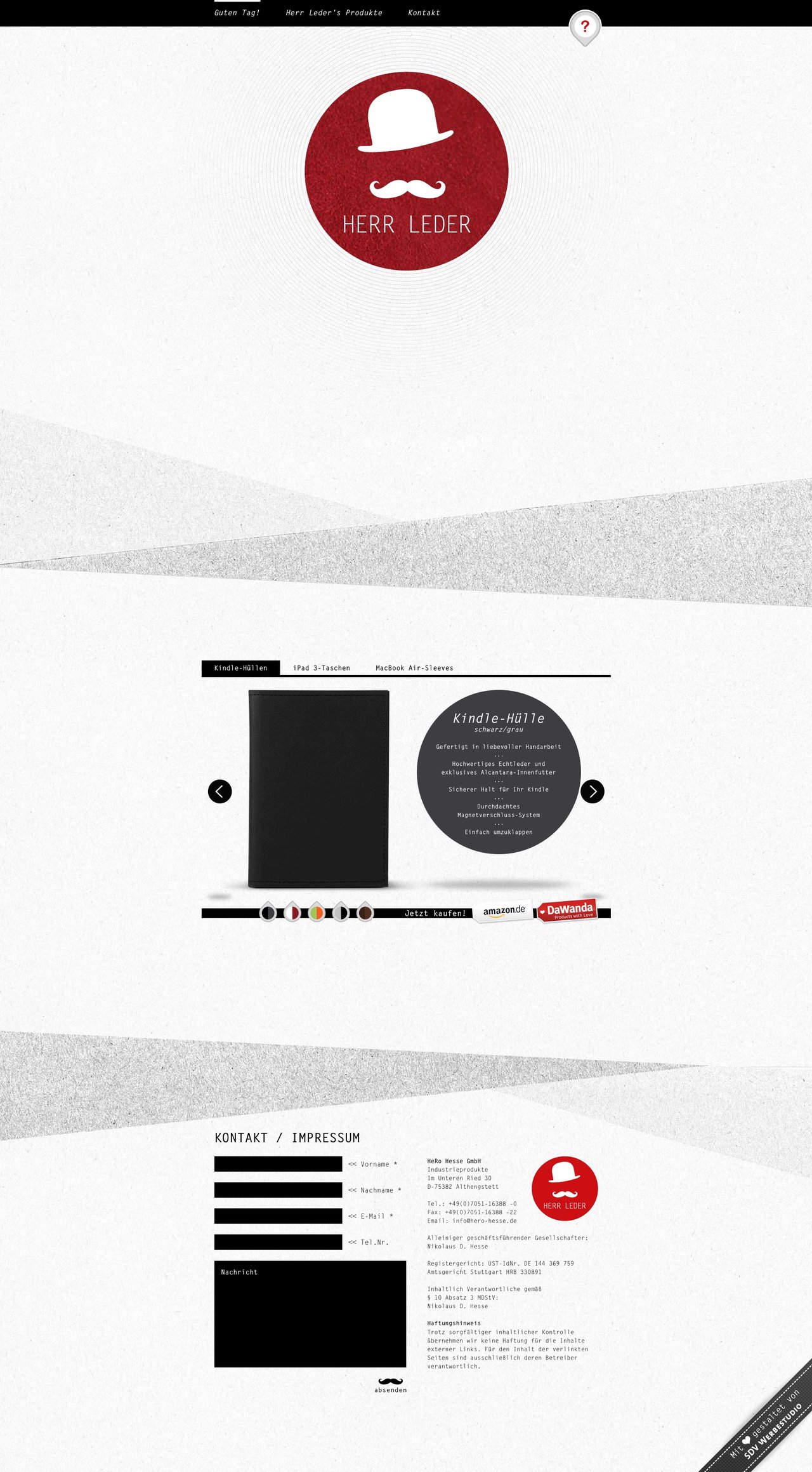 Herr Leder Website Screenshot