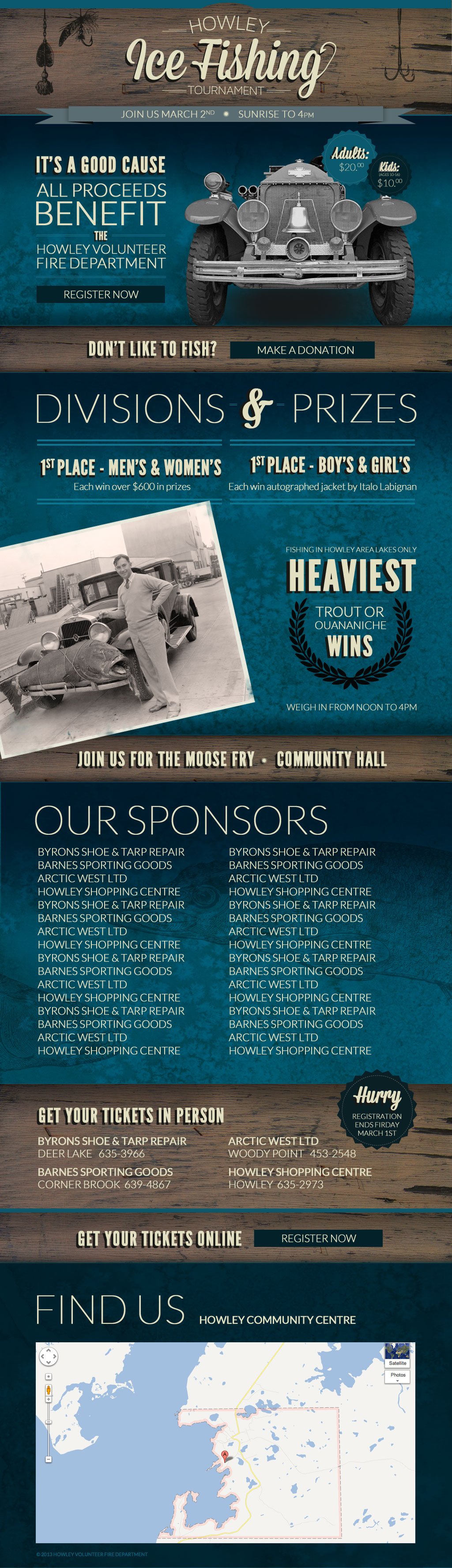 Howley Ice Fishing Website Screenshot