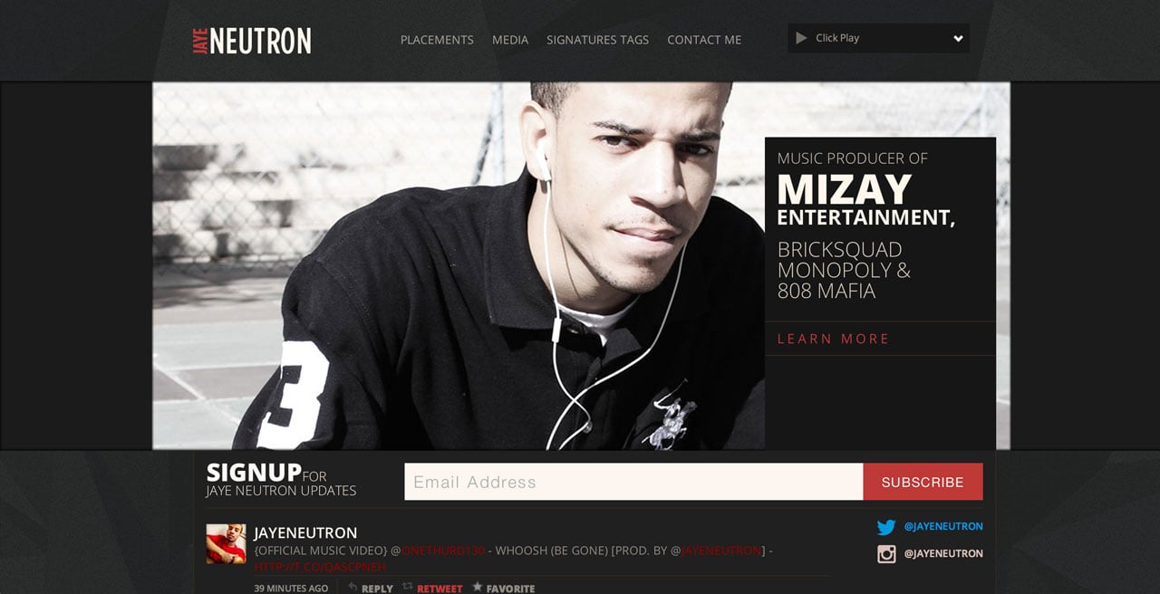 Jaye Neutron Website Screenshot