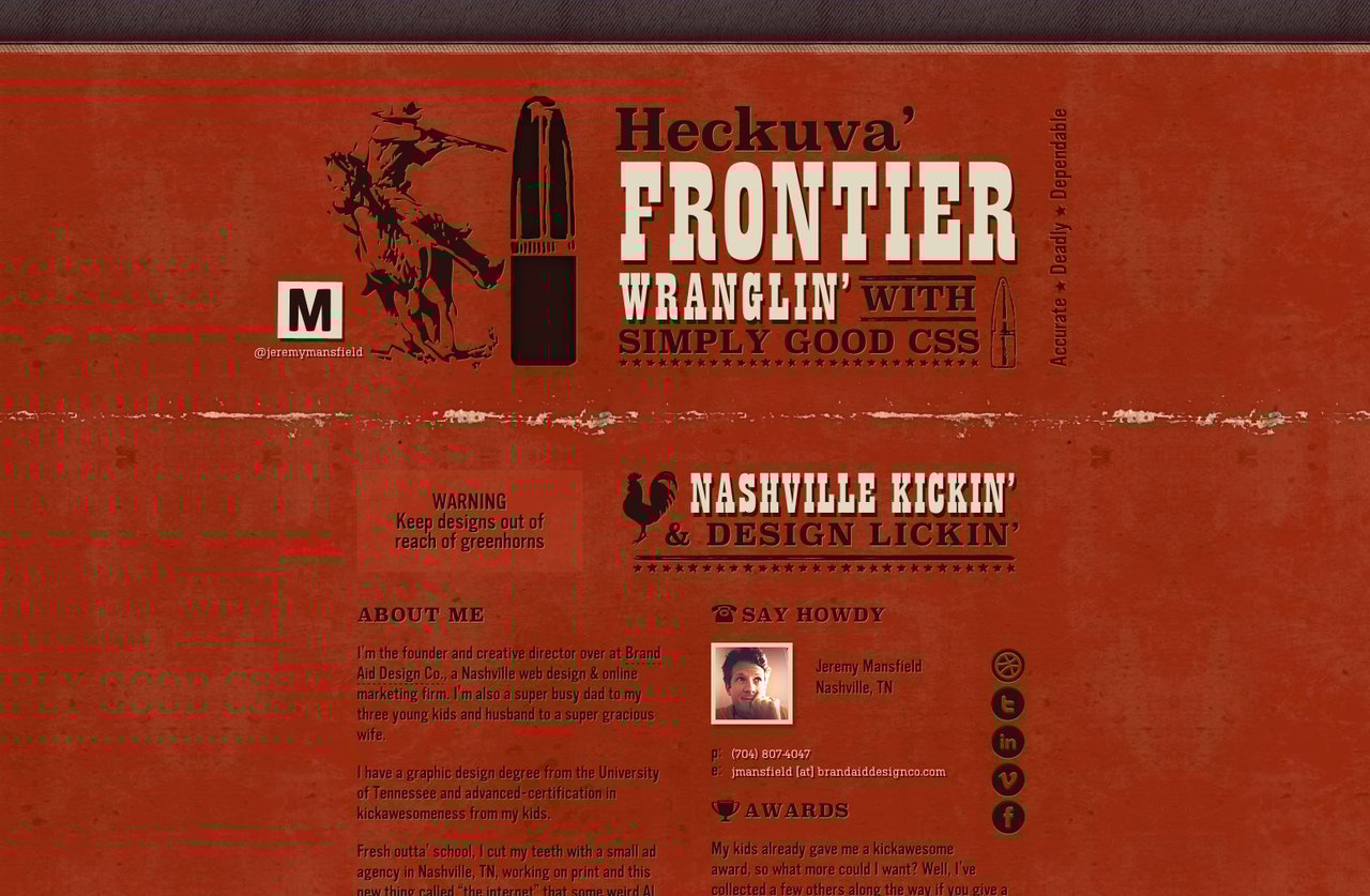 Jeremy Mansfield Website Screenshot